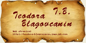 Teodora Blagovčanin vizit kartica